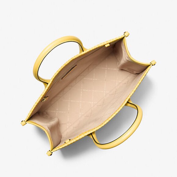 New Michael Kors Mirella Medium Ombré Logo Tote Bag Daisy Yellow - Picture 3 of 3